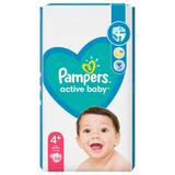 Бебешки пелени - Pampers Active Baby, размер 4+ (10-15 кг), 58 бр