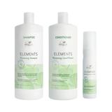 Пакет Wella Professionals Elements Renewing за всички типове коса - шампоан 1000 мл,  балсам 1000 мл, спрей без измиване 150 мл