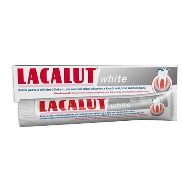 Паста lacalut white. Lacalut зубная паста White 75 мл. Lacalut зубная паста Уайт 75 мл туба. Лакалют Activ з/паста 75мл + з/нить. Lacalut зубная паста логотип.