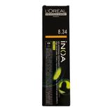 Полу-перманентна боя L'Oreal Professionnel Inoa  8.34 Light Golden Copper Blonde, 60 мл