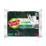 Класически гъби за почистване на устойчиви замърсявания- 3M Scotch Brite Classic Scrub, 4 бр