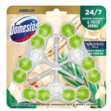  Тоалетен освежител  с аромат на бяла роза и чаено дърво - Domestos Aroma Lux  Mega Pack, 3x 55 гр