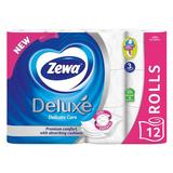 Деликатна 3-слойна тоалетна хартия - Zewa Deluxe Delicate Care, 12 ролки