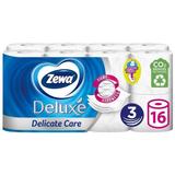 Деликатна 3-слойна тоалетна хартия - Zewa Deluxe Delicate Care, 16 ролки