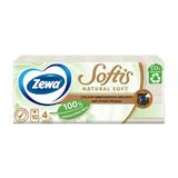 4-слойни носни кърпички от естествена хартия - Zewa Softis Natural Soft, 10 бр