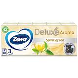 Носни кърпички с 3 слоя аромат на чай - Zewa Deluxe Aroma Spirit Of Tea, 10 бр