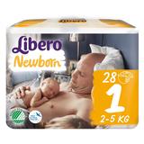  Памперси за новородено - Libero Newborn, размер 1 (2-5 кг), 28 бр