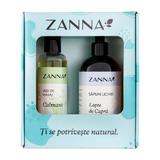 Пакет Zanna - Успокояващо масажно олио, 200 мл и Течен сапун с козе мляко, 350 мл
