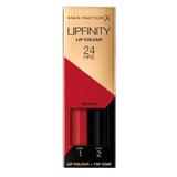 Течно червило - Max Factor Lipfinity, Lip Color + Top Coat, нюанс 120 Hot, 1 опаковка