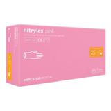 Розови ръкавици за преглед - Nitrylex Pink Nitrile Examination & Protective Gloves, размер XS, 100 бр
