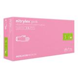Розови ръкавици за преглед - Nitrylex Pink Nitrile Examination & Protective Gloves, размер S, 100 бр