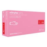 Розови ръкавици за преглед - Nitrylex Pink Nitrile Examination & Protective Gloves, размер L, 100 бр