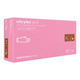 Розови ръкавици за преглед - Nitrylex Pink Nitrile Examination & Protective Gloves, размер XL, 100 бр