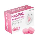 Комплект  тапи за уши 6P Mold- Haspro Moldable Earplugs, розови, 12 бр