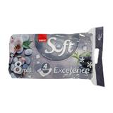 Бяла тоалетна хартия на 4 слоя - Sano Soft Excellence, 8 ролки