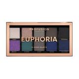 Веган палитра сенки за очи, 10 нюанса - Profusion Cosmetics Euphoria, 103 гр