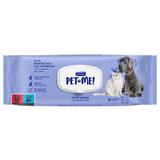 Мокри кърпички за животни без аромат - Septona "Pet Me!" Pet Cleansing Wet Wipes Fragrance Free, 20 x 22 см, 60 бр