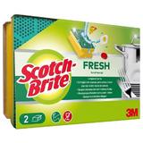 Гъби за миене на съдове със защита за нокти - 3M Scotch Brite Fresh Scrub Sponge, 2 бр