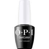 Полупостоянен веган лак за нокти без хема - OPI Gel Color, нюанс Lady in Black™, 15 мл