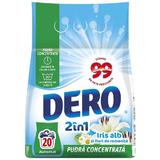 Автоматичен прах за пране с цветя бял ирис и романита - Dero 2 in1 Concentrated Powder, 1500 гр