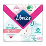 Абсорбенти с крила - Libresse Pure Sensitive Ultra+ с крила, 12 бр