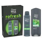 Подаръчен комплект Dove Men +Care Refresh Collection - Освежаващ душ гел Extra Fresh Body, Face & Hair Wash, 250 мл + дезодорант спрей Extra Fresh 48h Protection+Comfort, 150 мл