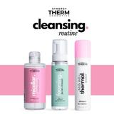 Комплект за почистване на кожата - Synergy Therm Cleansing Routine: мицеларна вода 250 мл + почистваща пяна за лице, 250 мл + термална вода спрей, 150 мл